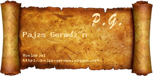 Pajzs Germán névjegykártya
